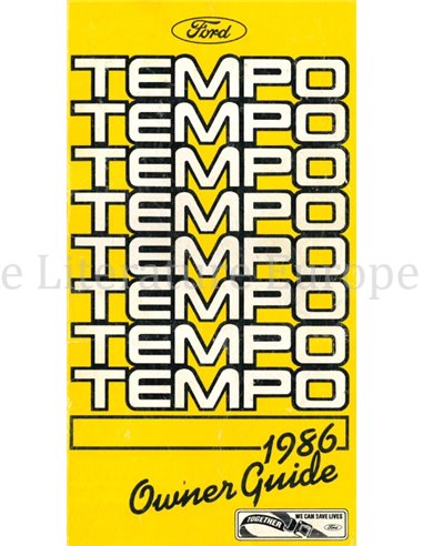1986 FORD TEMPO BETRIEBSANLEITUNG ENGLISCH (USA)