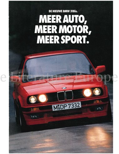 1989 BMW 3 SERIES 318IS BROCHURE DUTCH