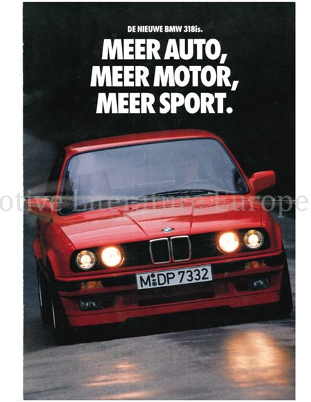 1989 BMW 3 SERIE 318IS BROCHURE NEDERLANDS