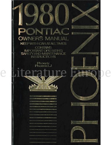 1980 PONTIAC PHOENIX | PHOENIX LJ OWNERS MANUAL ENGLISH (US)