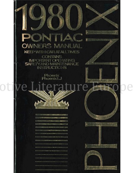 1980 PONTIAC PHOENIX | PHOENIX LJ OWNERS MANUAL ENGLISH (US)