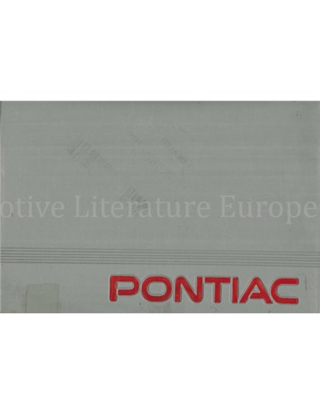 1995 PONTIAC TRANS SPORT BETRIEBSANLEITUNG & BORDMAPPE ENGLISCH (USA)