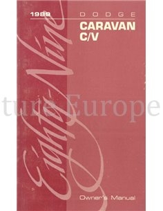 1989 DODGE CARAVAN C/V BETRIEBSANLEITUNG ENGLISCH (USA)