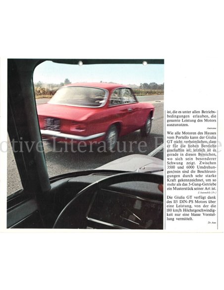 1965 ALFA ROMEO GIULIA SPRINT GT | GTA PROSPEKT DEUTSCH