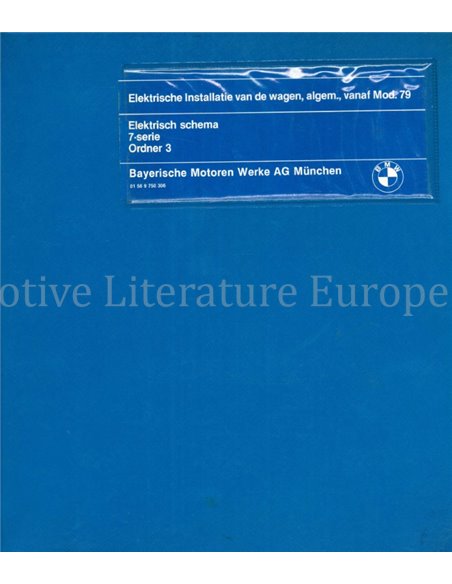 1979 7-ER REIHE (E23) ELEKTRIK SCHALTPLAN NIEDERLÄNDISCH