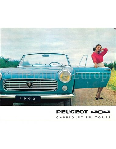 1963 PEUGEOT 404 CBRIOLET | COUPE BROCHURE NEDERLANDS