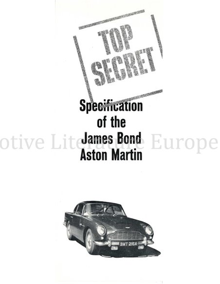 1965 ASTON MARTIN DB5 PROSPEKT ENGLISCH