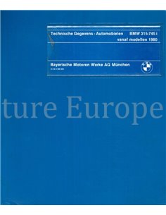1980 BMW 315 I - 745 I TECHNISCHE GEGEVENS NEDERLANDS