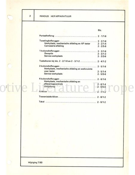 1980 BMW WERKSTATTAUSRÜSTUNG NIEDERLÄNDISCH