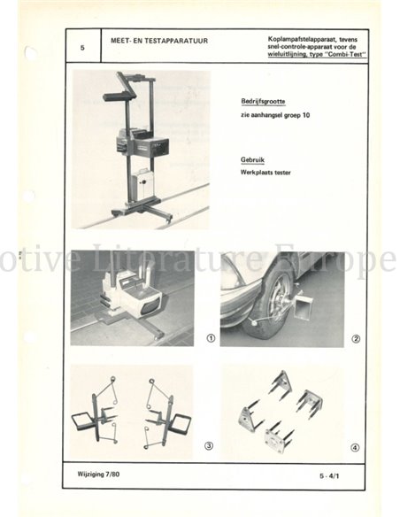 1980 BMW WERKSTATTAUSRÜSTUNG NIEDERLÄNDISCH