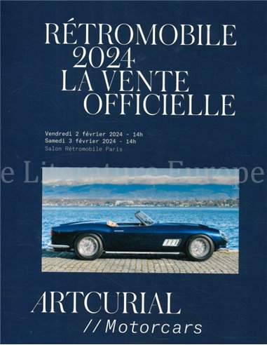 2024 ARTCURIAL MOTORCARS, RÉTROMOBILE 2024, LA VENTE OFFICIELLE AUKTIONS KATALOG