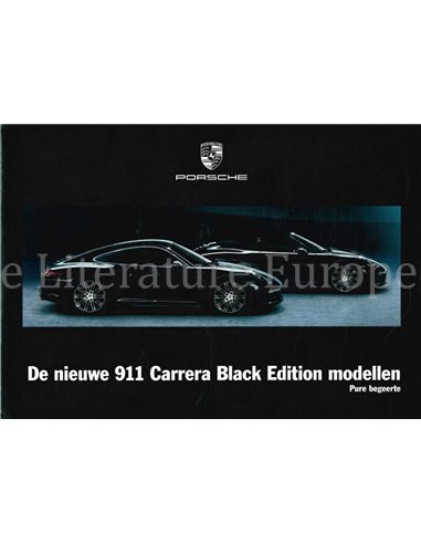 2015 PORSCHE 911 BLACK EDITION BROCHURE NEDERLANDS
