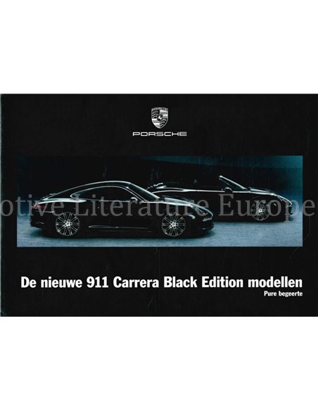 2015 PORSCHE 911 CARRERA BLACK EDITION PROSPEKT NIEDERLÄNDISCH