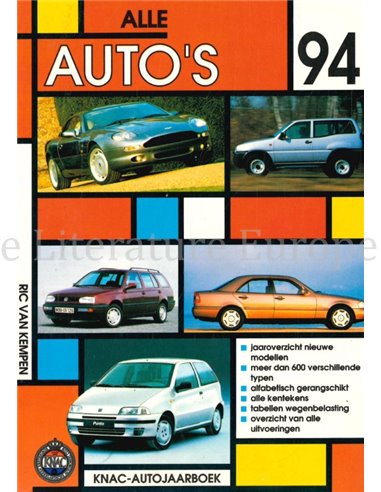 1994 ALLE AUTO'S YEARBOOK DUTCH