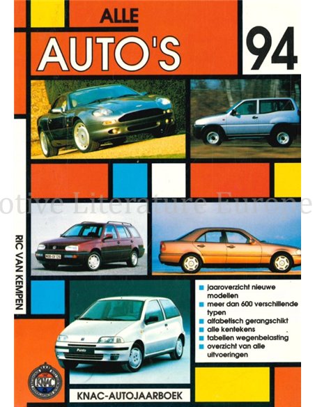 1994 ALLE AUTO'S YEARBOOK DUTCH