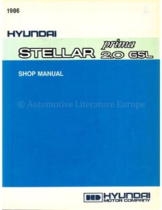 1986 HYUNDAI STELLAR PRIMA WERKSTATTHANDBUCH ENGLISCH