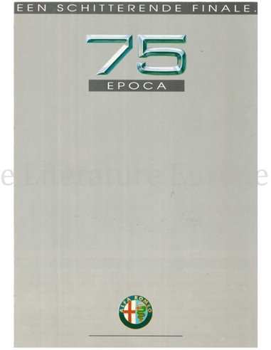 1992 ALFA ROMEO 75 EPOCA BROCHURE NEDERLANDS