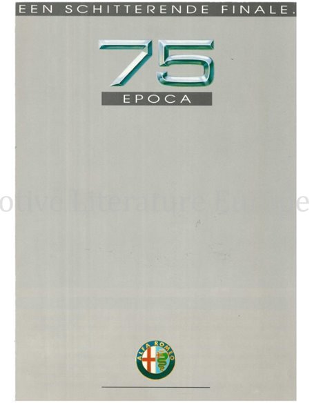 1992 ALFA ROMEO 75 EPOCA BROCHURE DUTCH