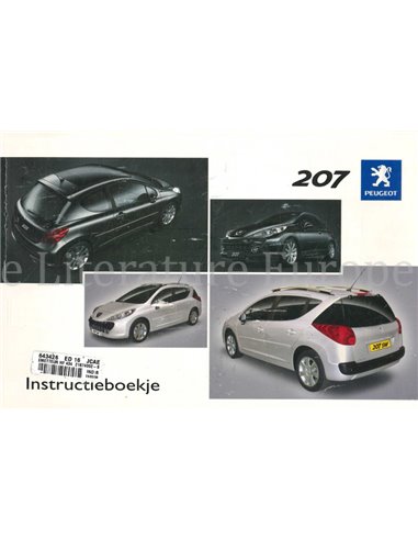 2007 PEUGEOT 207 INSTRUCTIEBOEKJE NEDERLANDS