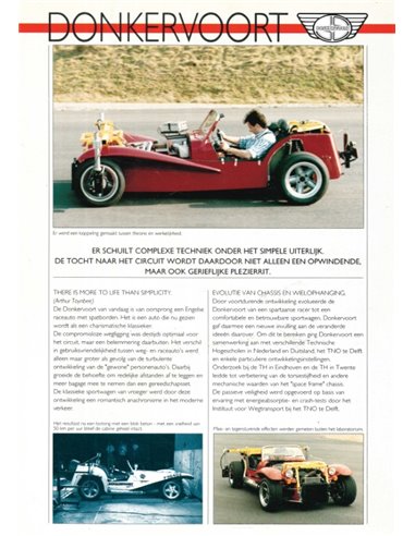 1995 DONKERVOORT DATENBLATT NIEDERLÄNDISCH