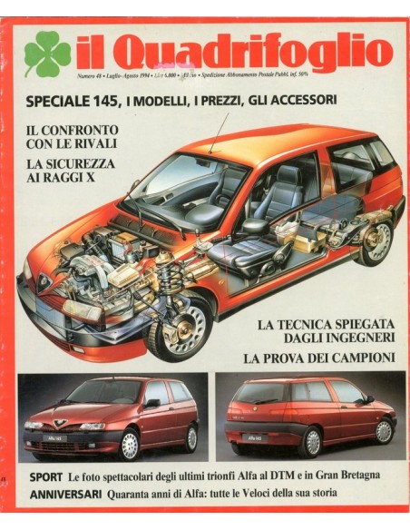 1994 ALFA ROMEO IL QUADRIFOGLIO MAGAZINE 48 ITALIAANS