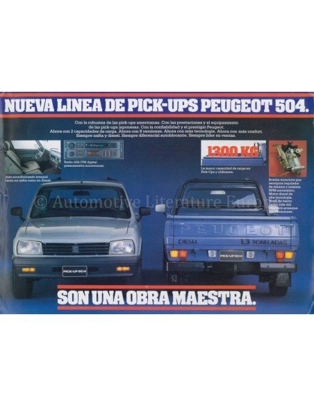 1994 PEUGEOT 504 PICK-UP LEAFLET SPAANS