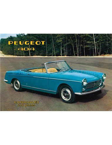 1961 PEUGEOT 404 CABRIOLET DATENBLATT FRANZÖSISCH