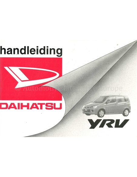 2000 DAIHATSU YRV OWNERS MANUAL DUTCH