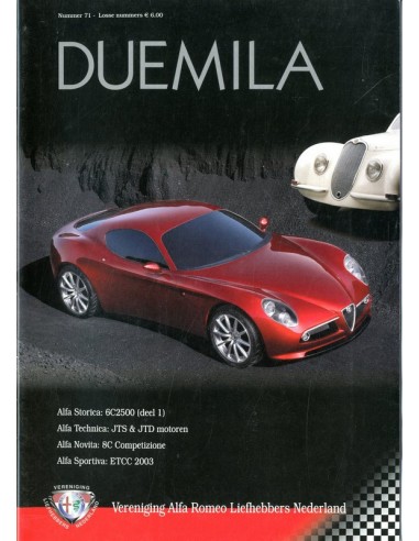 2003 ALFA ROMEO CLUB DUEMILA MAGAZINE 71 NEDERLANDS