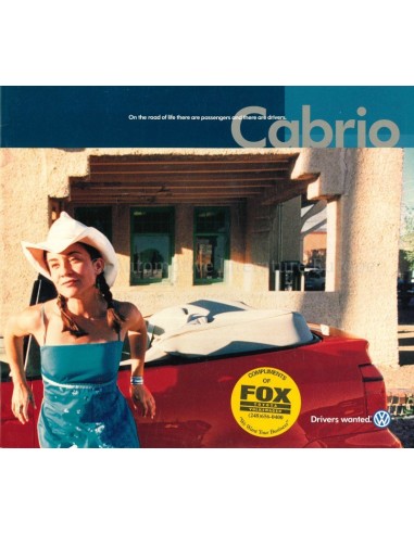 2000 VOLKSWAGEN GOLF CONVERTIBLE BROCHURE ENGLISH (US)