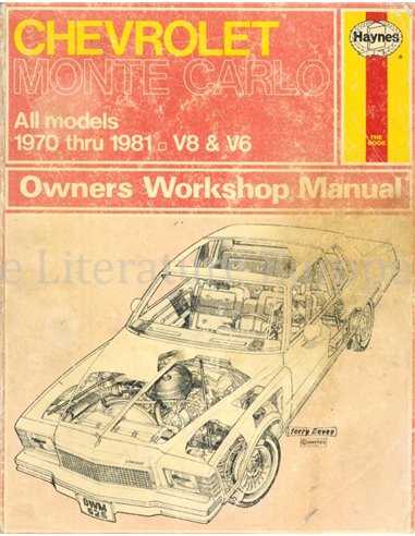 1970 - 1981 CHEVROLET MONTE CARLO HAYNES REPARATURANLEITUNG ENGLISCH