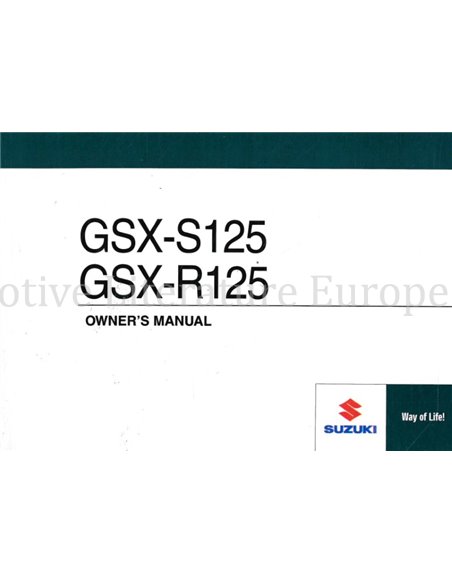 2017 SUZUKI GSX-S125 | GSX-R125 INSTRUCTIEBOEKJE ENGELS