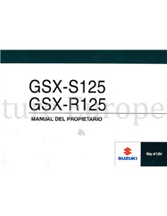 2017 SUZUKI GSX-S125 | GSX-R125 BETRIEBSANLEITUNG SPAANS