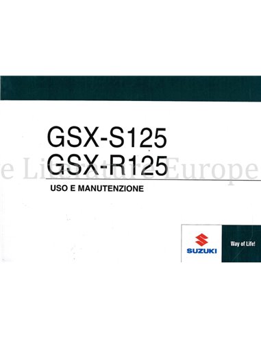 2017 SUZUKI GSX-S125 | GSX-R125 BETRIEBSANLEITUNG ITALIËNISCH