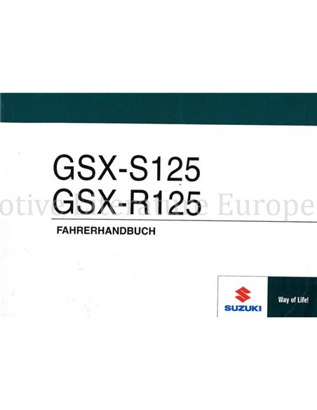 2017 SUZUKI GSX-S125 | GSX-R125 OWNER"S MANUAL GERMAN