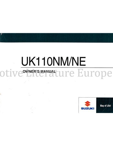 2019 SUZUKI UK110NM/NE OWNER"S MANUAL ENGLISH
