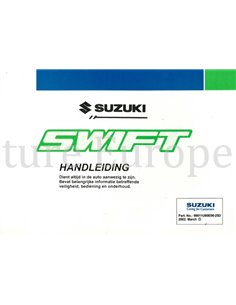 2002 SUZUKI SWIFT BETRIEBSANLEITUNG NIEDERLÄNDISCH