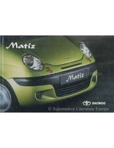 2003 DAEWOO MATIZ BETRIEBSANLEITUNG NIEDERLÄNDISCHNDISCH