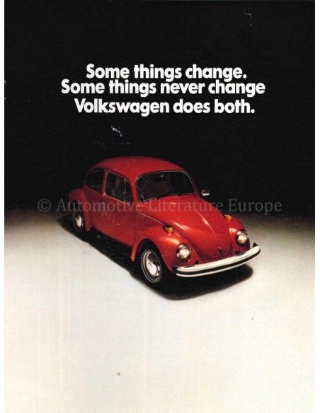 1974 VOLKSWAGEN KÄFER PROSPEKT ENGLISCH (USA)