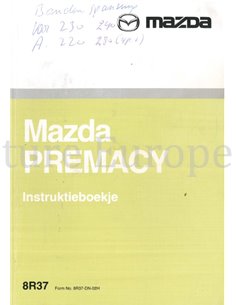 2002 MAZDA PREMACY BETRIEBSANLEITUNG NIEDERLÄNDISCH