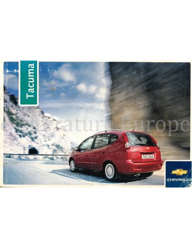 2006 CHEVROLET TACUMA INSTRUCTIEBOEKJE NEDERLANDS