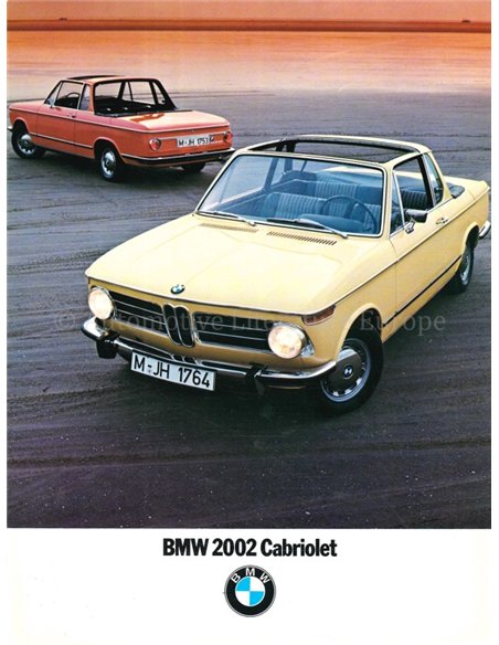 1972 BMW 2002 CABRIOLET BROCHURE DUITS