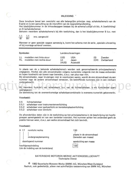 1979 BMW 6-ER REIHE ELEKTRIK SCHALTPLAN NIEDERLÄNDISCH
