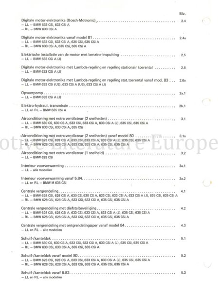 1979 BMW 6-SERIES ELECTRICAL WIRING DIAGRAM DUTCH