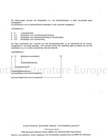 1986 BMW 6-SERIE  ELECTRISCH SCHEMA NEDERLANDS