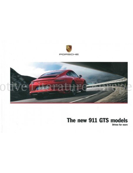 2017 PORSCHE 911 GTS HARDCOVER BROCHURE ENGLISH