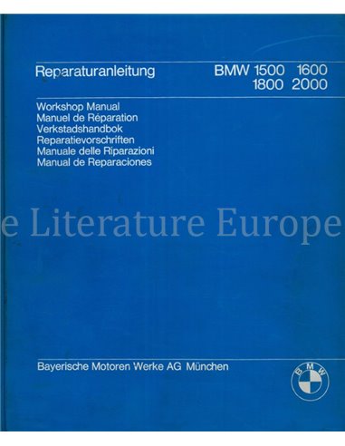 1966 BMW 1500 | 1600 | 1800 | 2000 WERKSTATTHANDBUCH NIEDERLÄNDISCH 