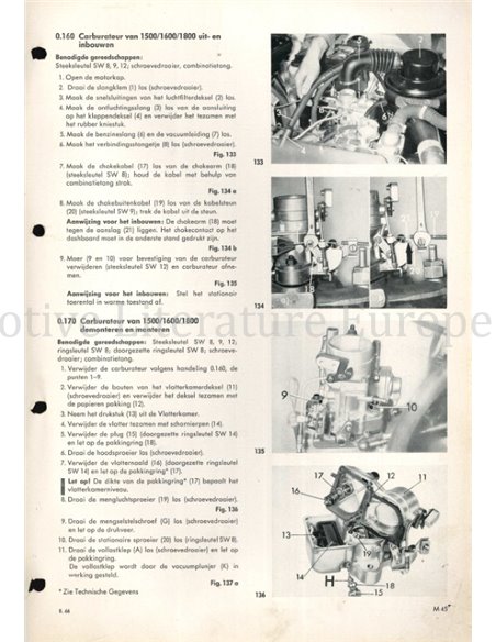 1966 BMW 1500 | 1600 | 1800 | 2000 WERKSTATTHANDBUCH NIEDERLÄNDISCH 