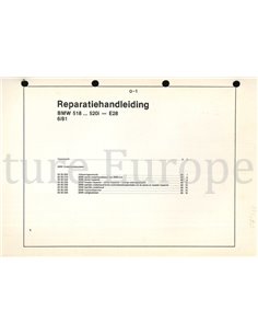 1981 BMW 518i ... 520i WORKSHOP MANUAL DUTCH  2
