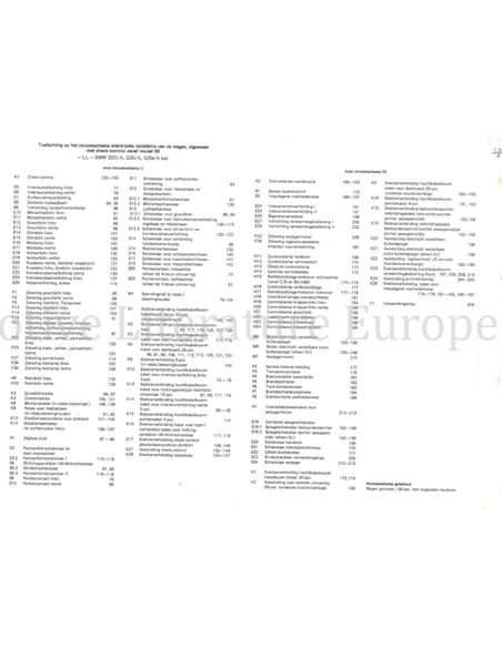 1985 BMW 3-SERIES ELECTRICAL WIRING DIAGRAM DUTCH (2 FOLDERS)